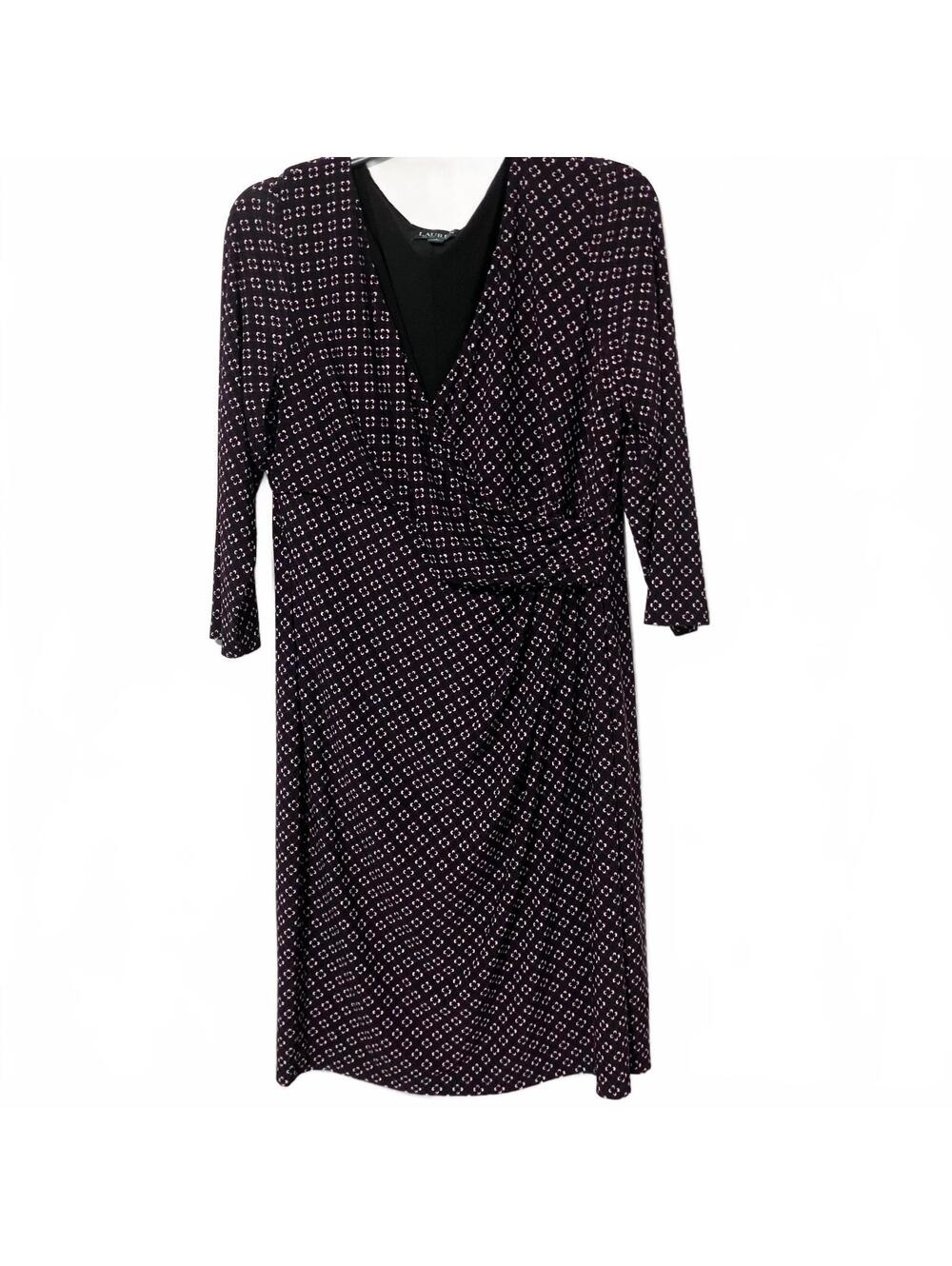 Lauren Ralph Lauren Women's Minimalist Old Money Midi Wrap Style Dress Size 18